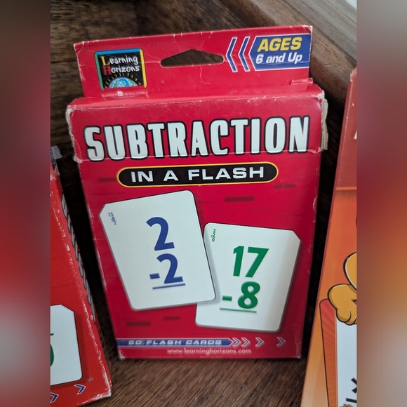Math Flash Cards Set Education 4 Sets of Flash Cards For Ages 6 & Up - Picture 4 of 5